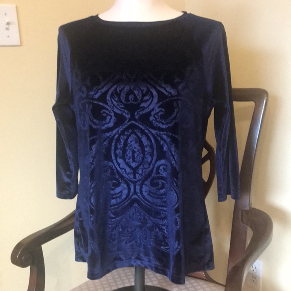 Chico’s Velvet Top with Brocade Pattern, Small - Picture 4 of 7